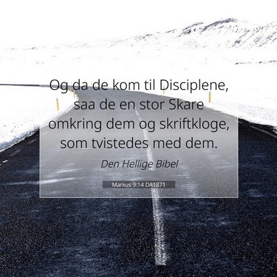 Picture 07 - Markus 9:14 DA1871 - Og da de kom til Disciplene, saa de en stor Skare - Bible Verse Picture