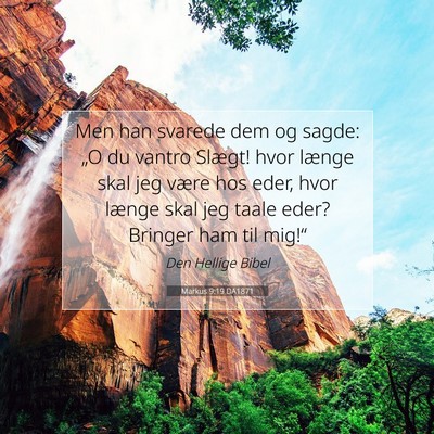 Picture 07 - Markus 9:19 DA1871 - Men han svarede dem og sagde: „O du vantro - Bible Verse Picture