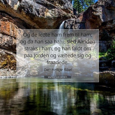 Picture 07 - Markus 9:20 DA1871 - Og de ledte ham frem til ham; og da han saa ham, - Bible Verse Picture