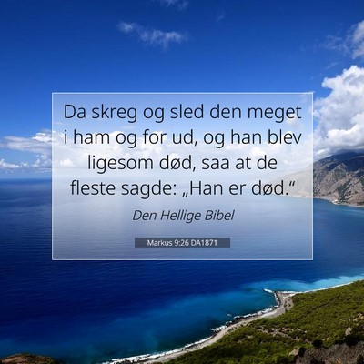 Picture 07 - Markus 9:26 DA1871 - Da skreg og sled den meget i ham og for ud, og - Bible Verse Picture