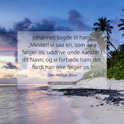 Picture 07 - Markus 9:38 DA1871 - Johannes sagde til ham: „Mester! vi saa en, som - Bible Verse Picture