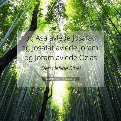 Picture 07 - Matthæus 1:8 DA1871 - og Asa avlede Josafat; og Josafat avlede Joram; - Bible Verse Picture