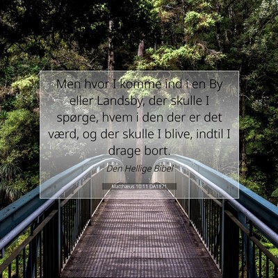 Picture 07 - Matthæus 10:11 DA1871 - Men hvor I komme ind i en By eller Landsby, der - Bible Verse Picture