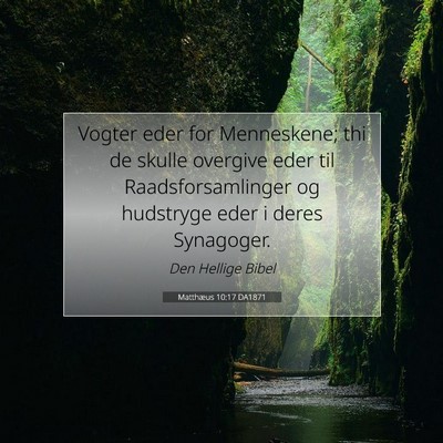 Picture 07 - Matthæus 10:17 DA1871 - Vogter eder for Menneskene; thi de skulle - Bible Verse Picture