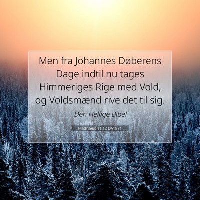 Picture 07 - Matthæus 11:12 DA1871 - Men fra Johannes Døberens Dage indtil nu tages - Bible Verse Picture