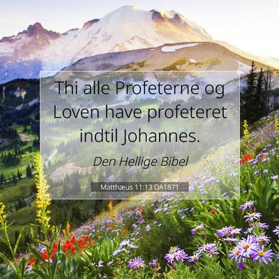 Picture 07 - Matthæus 11:13 DA1871 - Thi alle Profeterne og Loven have profeteret - Bible Verse Picture
