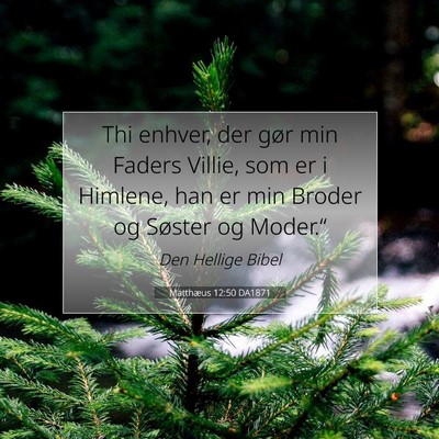 Picture 07 - Matthæus 12:50 DA1871 - Thi enhver, der gør min Faders Villie, som er i - Bible Verse Picture