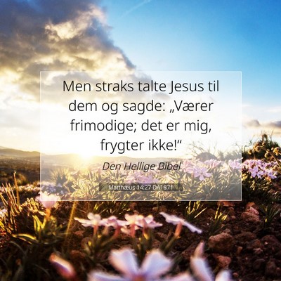 Picture 07 - Matthæus 14:27 DA1871 - Men straks talte Jesus til dem og sagde: - Bible Verse Picture