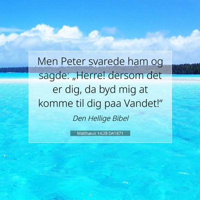Picture 07 - Matthæus 14:28 DA1871 - Men Peter svarede ham og sagde: „Herre! dersom - Bible Verse Picture