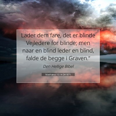 Picture 07 - Matthæus 15:14 DA1871 - Lader dem fare, det er blinde Vejledere for - Bible Verse Picture