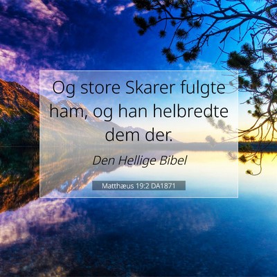 Picture 07 - Matthæus 19:2 DA1871 - Og store Skarer fulgte ham, og han helbredte dem - Bible Verse Picture