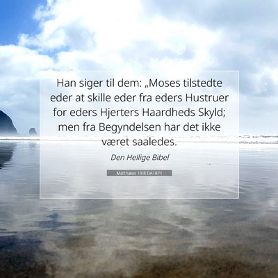 Picture 07 - Matthæus 19:8 DA1871 - Han siger til dem: „Moses tilstedte eder at - Bible Verse Picture
