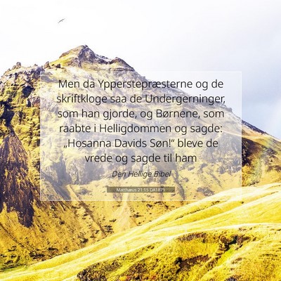 Picture 07 - Matthæus 21:15 DA1871 - Men da Ypperstepræsterne og de skriftkloge saa - Bible Verse Picture