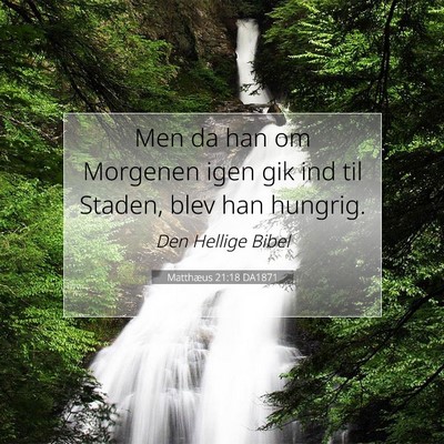 Picture 07 - Matthæus 21:18 DA1871 - Men da han om Morgenen igen gik ind til Staden, - Bible Verse Picture