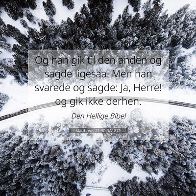 Picture 07 - Matthæus 21:30 DA1871 - Og han gik til den anden og sagde ligesaa. Men - Bible Verse Picture