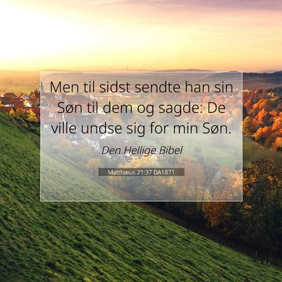 Picture 07 - Matthæus 21:37 DA1871 - Men til sidst sendte han sin Søn til dem og - Bible Verse Picture