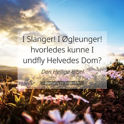 Picture 07 - Matthæus 23:33 DA1871 - I Slanger! I Øgleunger! hvorledes kunne I undfly - Bible Verse Picture