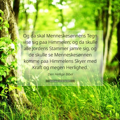 Picture 07 - Matthæus 24:30 DA1871 - Og da skal Menneskesønnens Tegn vise sig paa - Bible Verse Picture