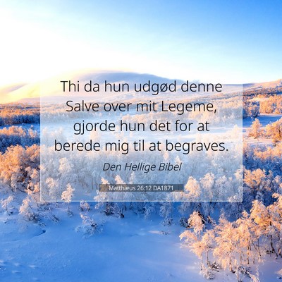 Picture 07 - Matthæus 26:12 DA1871 - Thi da hun udgød denne Salve over mit Legeme, - Bible Verse Picture