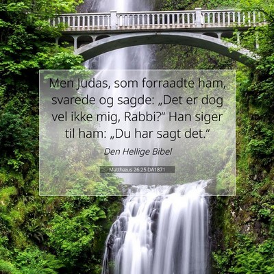 Picture 07 - Matthæus 26:25 DA1871 - Men Judas, som forraadte ham, svarede og sagde: - Bible Verse Picture