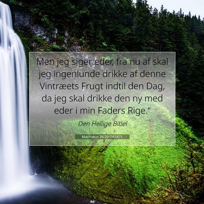 Picture 07 - Matthæus 26:29 DA1871 - Men jeg siger eder, fra nu af skal jeg ingenlunde - Bible Verse Picture