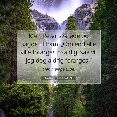 Picture 07 - Matthæus 26:33 DA1871 - Men Peter svarede og sagde til ham: „Om end - Bible Verse Picture