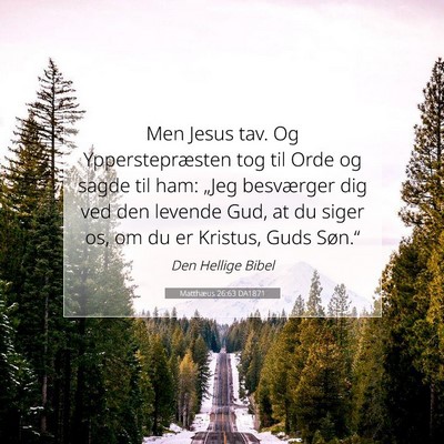 Picture 07 - Matthæus 26:63 DA1871 - Men Jesus tav. Og Ypperstepræsten tog til Orde - Bible Verse Picture