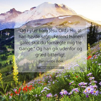 Picture 07 - Matthæus 26:75 DA1871 - Og Peter kom Jesu Ord i Hu, at han havde sagt: - Bible Verse Picture