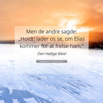 Picture 07 - Matthæus 27:49 DA1871 - Men de andre sagde: „Holdt! lader os se, om - Bible Verse Picture