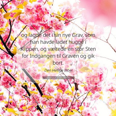 Picture 07 - Matthæus 27:60 DA1871 - og lagde det i sin nye Grav, som han havde ladet - Bible Verse Picture