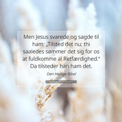 Picture 07 - Matthæus 3:15 DA1871 - Men Jesus svarede og sagde til ham: „Tilsted - Bible Verse Picture