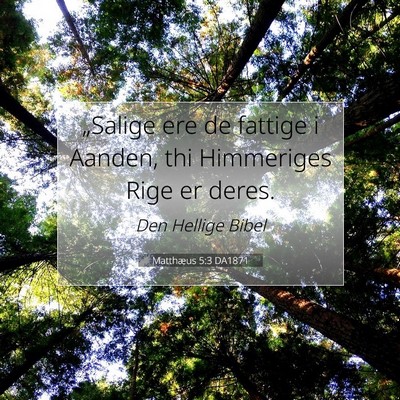 Picture 07 - Matthæus 5:3 DA1871 - „Salige ere de fattige i Aanden, thi Himmeriges - Bible Verse Picture