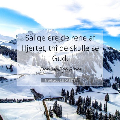 Picture 07 - Matthæus 5:8 DA1871 - Salige ere de rene af Hjertet, thi de skulle se - Bible Verse Picture