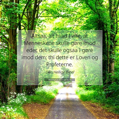 Picture 07 - Matthæus 7:12 DA1871 - Altsaa, alt hvad I ville, at Menneskene skulle - Bible Verse Picture