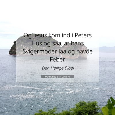 Picture 07 - Matthæus 8:14 DA1871 - Og Jesus kom ind i Peters Hus og saa, at hans - Bible Verse Picture