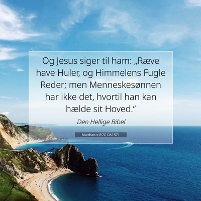 Picture 07 - Matthæus 8:20 DA1871 - Og Jesus siger til ham: „Ræve have Huler, og - Bible Verse Picture