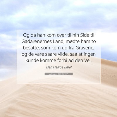 Picture 07 - Matthæus 8:28 DA1871 - Og da han kom over til hin Side til Gadarenernes - Bible Verse Picture