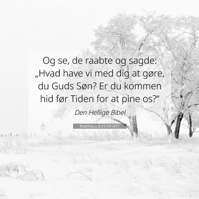 Picture 07 - Matthæus 8:29 DA1871 - Og se, de raabte og sagde: „Hvad have vi med - Bible Verse Picture