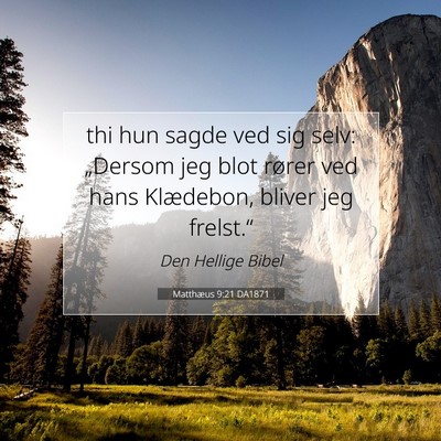 Picture 07 - Matthæus 9:21 DA1871 - thi hun sagde ved sig selv: „Dersom jeg blot - Bible Verse Picture