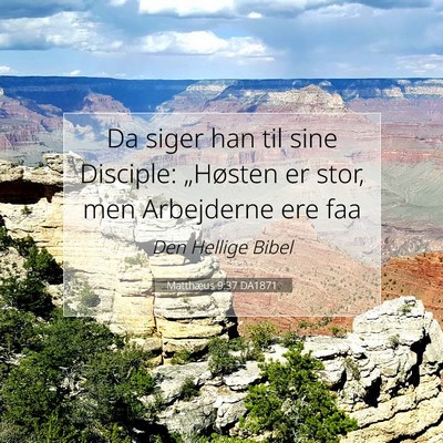 Picture 07 - Matthæus 9:37 DA1871 - Da siger han til sine Disciple: „Høsten er - Bible Verse Picture