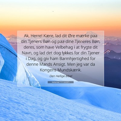 Picture 07 - Nehemias 1:11 DA1871 - Ak, Herre! Kære, lad dit Øre mærke paa din - Bible Verse Picture