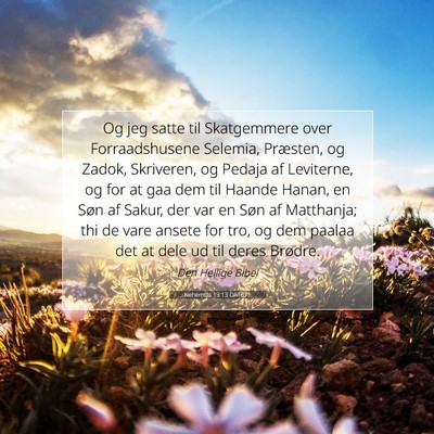 Picture 07 - Nehemias 13:13 DA1871 - Og jeg satte til Skatgemmere over Forraadshusene - Bible Verse Picture
