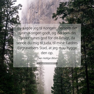 Picture 07 - Nehemias 2:5 DA1871 - Da sagde jeg til Kongen: Dersom det synes Kongen - Bible Verse Picture