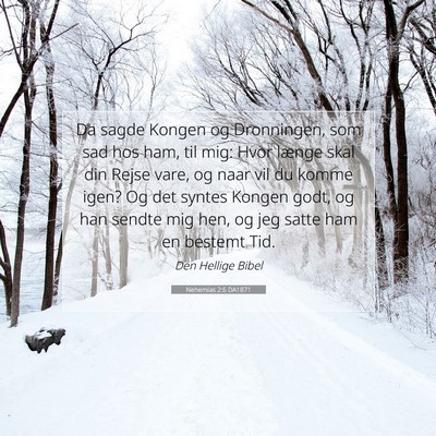 Picture 07 - Nehemias 2:6 DA1871 - Da sagde Kongen og Dronningen, som sad hos ham, - Bible Verse Picture