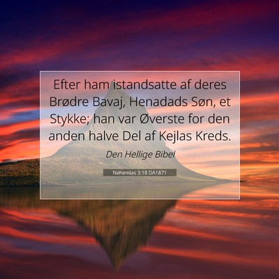 Picture 07 - Nehemias 3:18 DA1871 - Efter ham istandsatte af deres Brødre Bavaj, - Bible Verse Picture