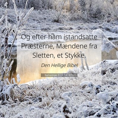 Picture 07 - Nehemias 3:22 DA1871 - Og efter ham istandsatte Præsterne, Mændene fra - Bible Verse Picture