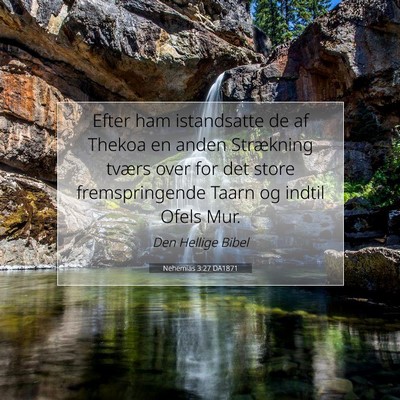 Picture 07 - Nehemias 3:27 DA1871 - Efter ham istandsatte de af Thekoa en anden - Bible Verse Picture