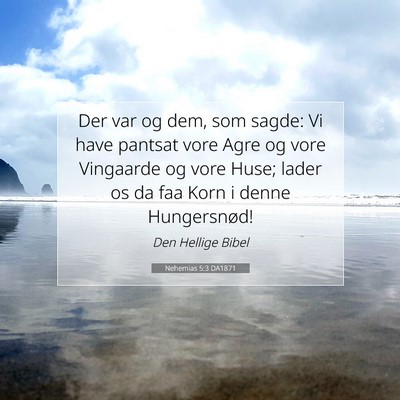 Picture 07 - Nehemias 5:3 DA1871 - Der var og dem, som sagde: Vi have pantsat vore - Bible Verse Picture