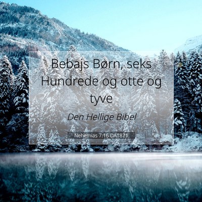 Picture 07 - Nehemias 7:16 DA1871 - Bebajs Børn, seks Hundrede og otte og - Bible Verse Picture