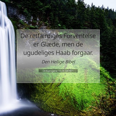 Picture 07 - Ordsprogene 10:28 DA1871 - De retfærdiges Forventelse er Glæde, men de - Bible Verse Picture